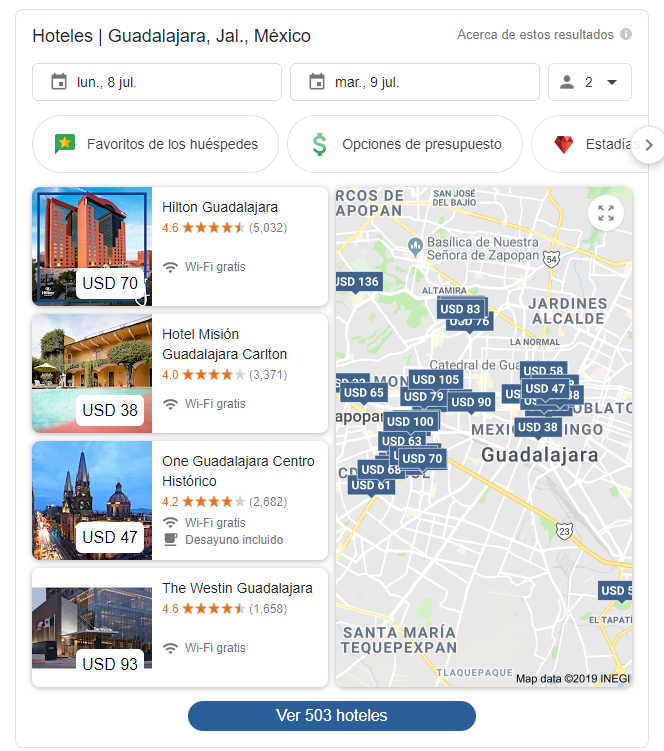 google hotel ads ejemplo