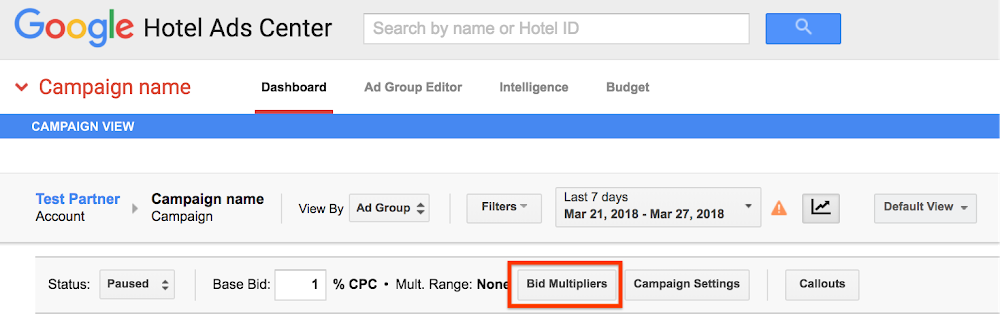 Google Hotel Ads Center ejemplo